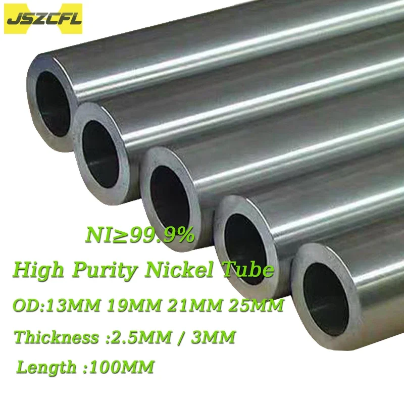 

1PCS Ni 99.9% High Purity Nickel Tube OD 13mm 19mm 21mm 25mm N4 Hollow Metal Rod Special Materials for Scientific Length 100mm