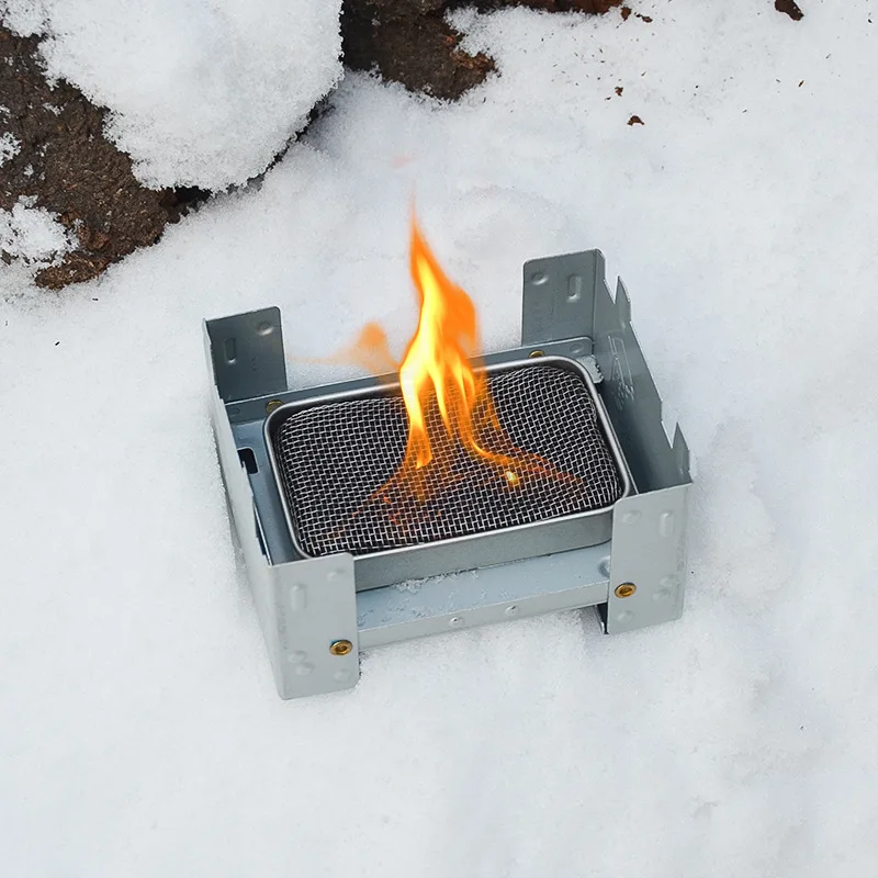 x1 Mini Alcoholkachel Eilandkachel Volledig verbrand Buiten Winddicht Buiten Camping Draagbare BBQ Trigger Tool Ovenaccessoires