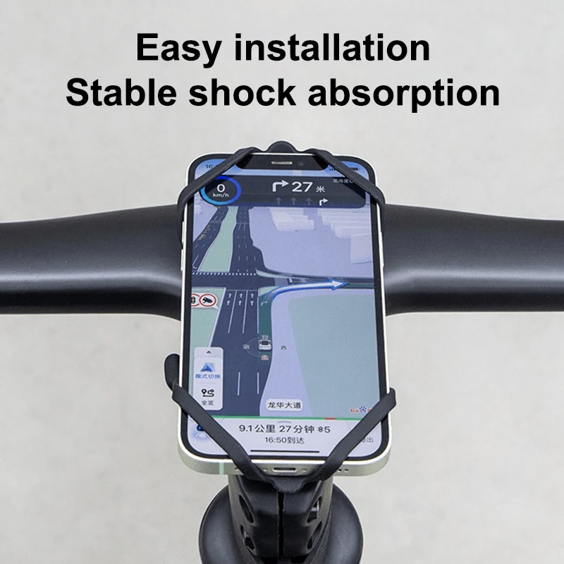 Universal Silicone Bike Phone Holder - Motorcycle Handlebar Bracket Stand for 4-7 Inch Phones Bicycle Accessory