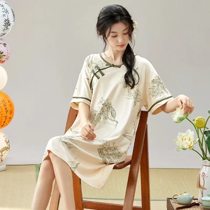 

Pajamas Ladies Clothing Summer Short-sleeved Country Style Thin Family Loose Casual Soft High Quality Cool Comfortable