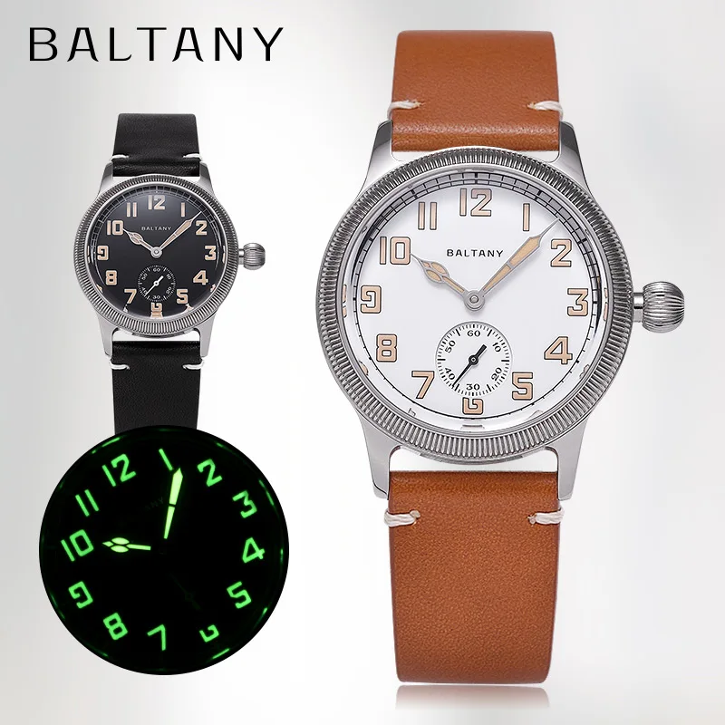 Imagem -02 - Baltany Mens Trench Homage Ver Dial Impermeável Vintage Automático Esportes Militar St1701 39 mm 10atm Aço Inoxidável