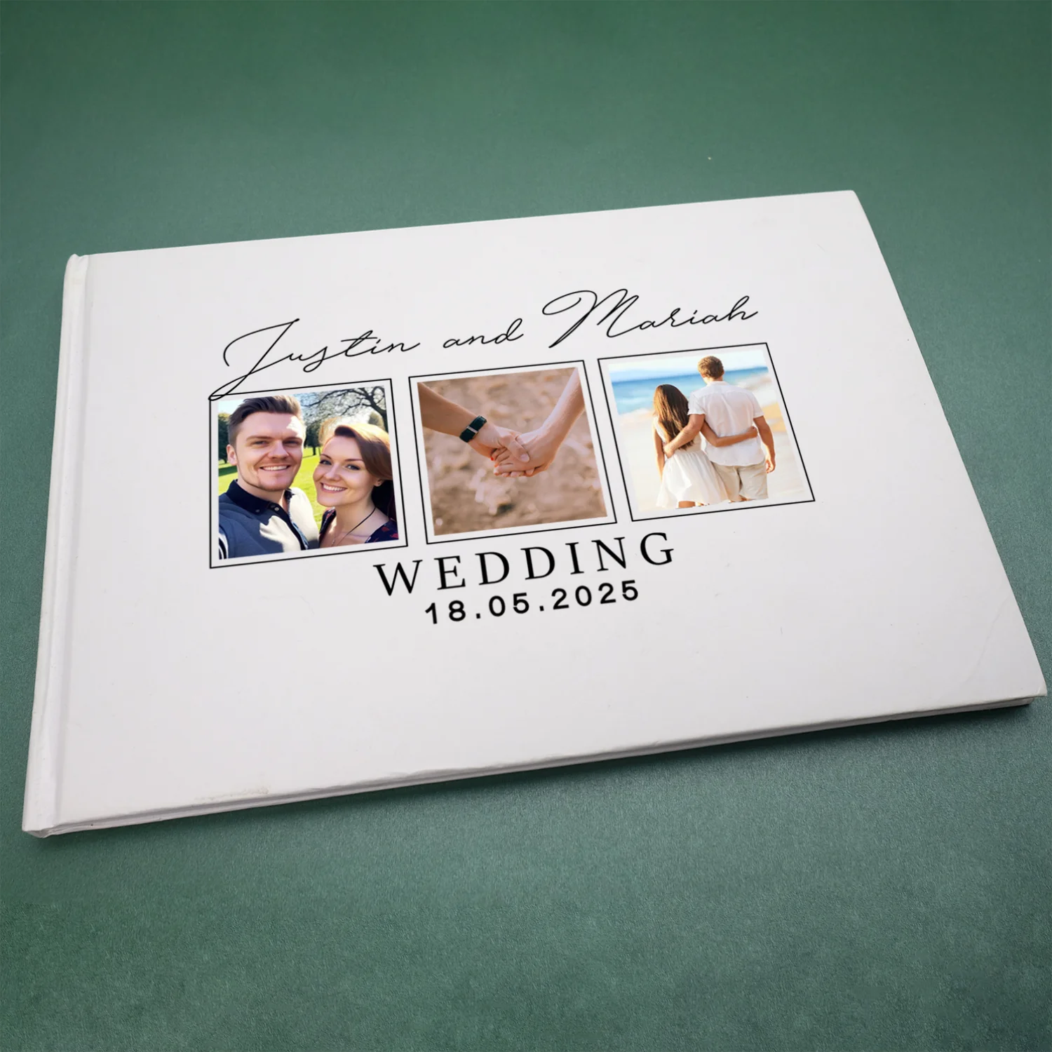 دفتر ضيوف زفاف شخصي ، استقبال ، ألبوم مخصص للأسماء والصور ، سجل الزوار الأبيض ، هدايا للزوجين #6