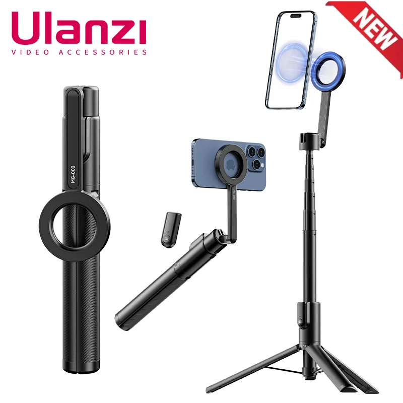 

Ulanzi MG-002 MG-003 Magnetic Bluetooth Selfie Stick Tripod Stand for Iphone 12 13 14 15 Pro Max Android Phone Stand Holder Live