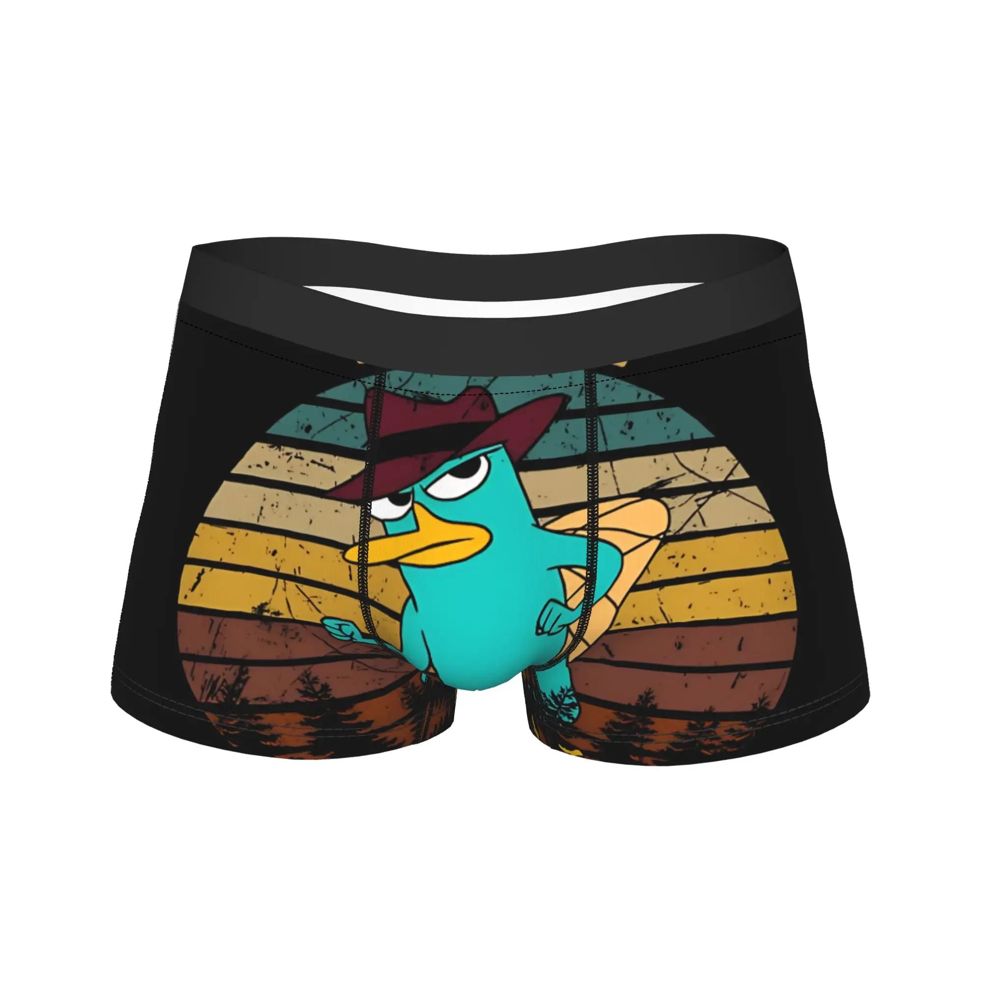 

P-Perry the Platypus Underwear Soft Trend Underpants Pattern Shorts Briefs For Male 3D Pouch Large Size Trunk