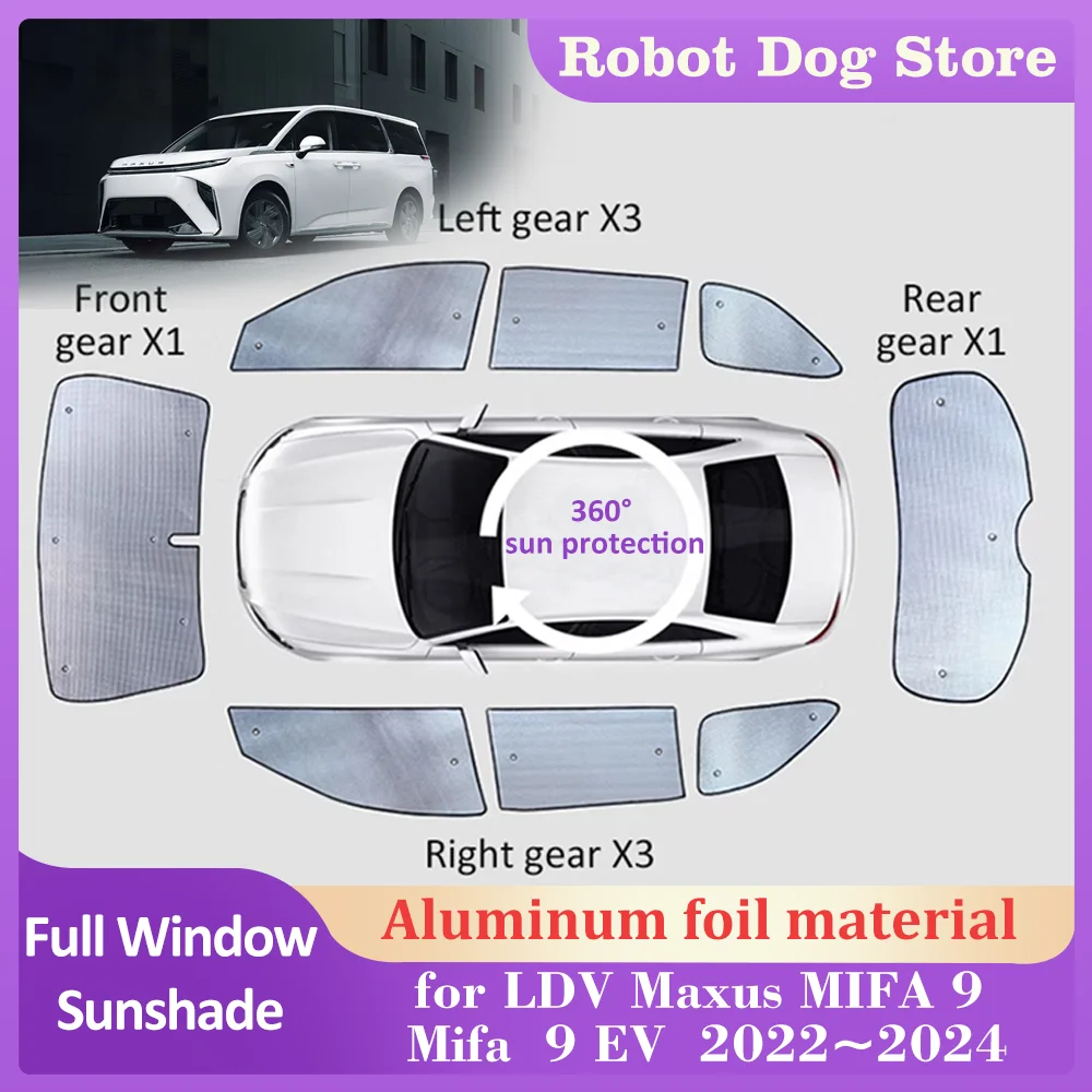 Car Sunshades for LDV Maxus MIFA 9 EV G90 2022~2024 2023 Roof Windows Sun Visor Side Windshield Curtain Sunroof Cover Accessorie