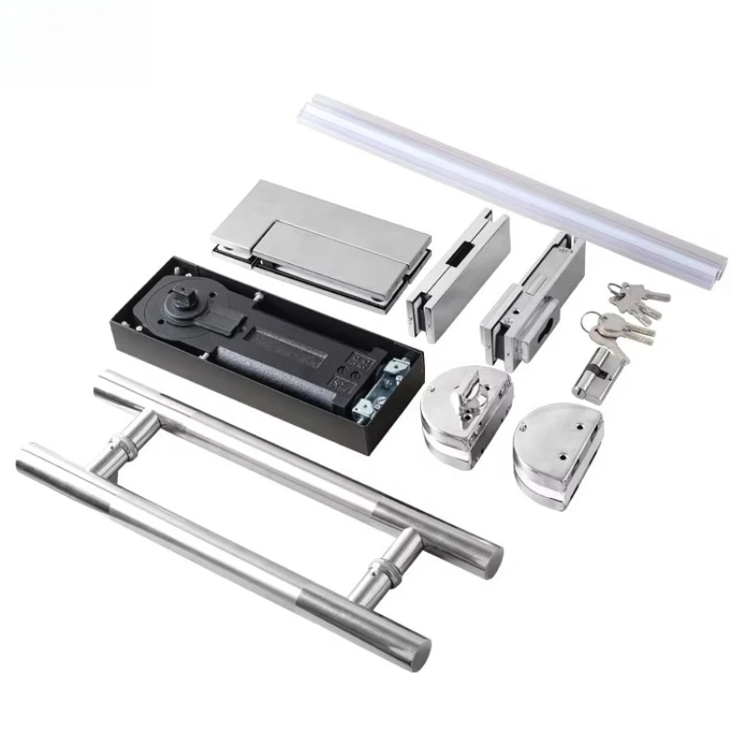 Modern Design Hydraulic Glass Door Floor Spring Hinge Set Durable Stainless Steel Combination Sale