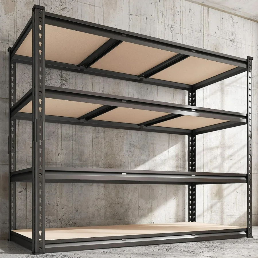 

REIBII 48.2" W Garage Metal Shelves 1800LBS 4 Tier Shelving Units and Storage Adjustable for Pantry Shelves