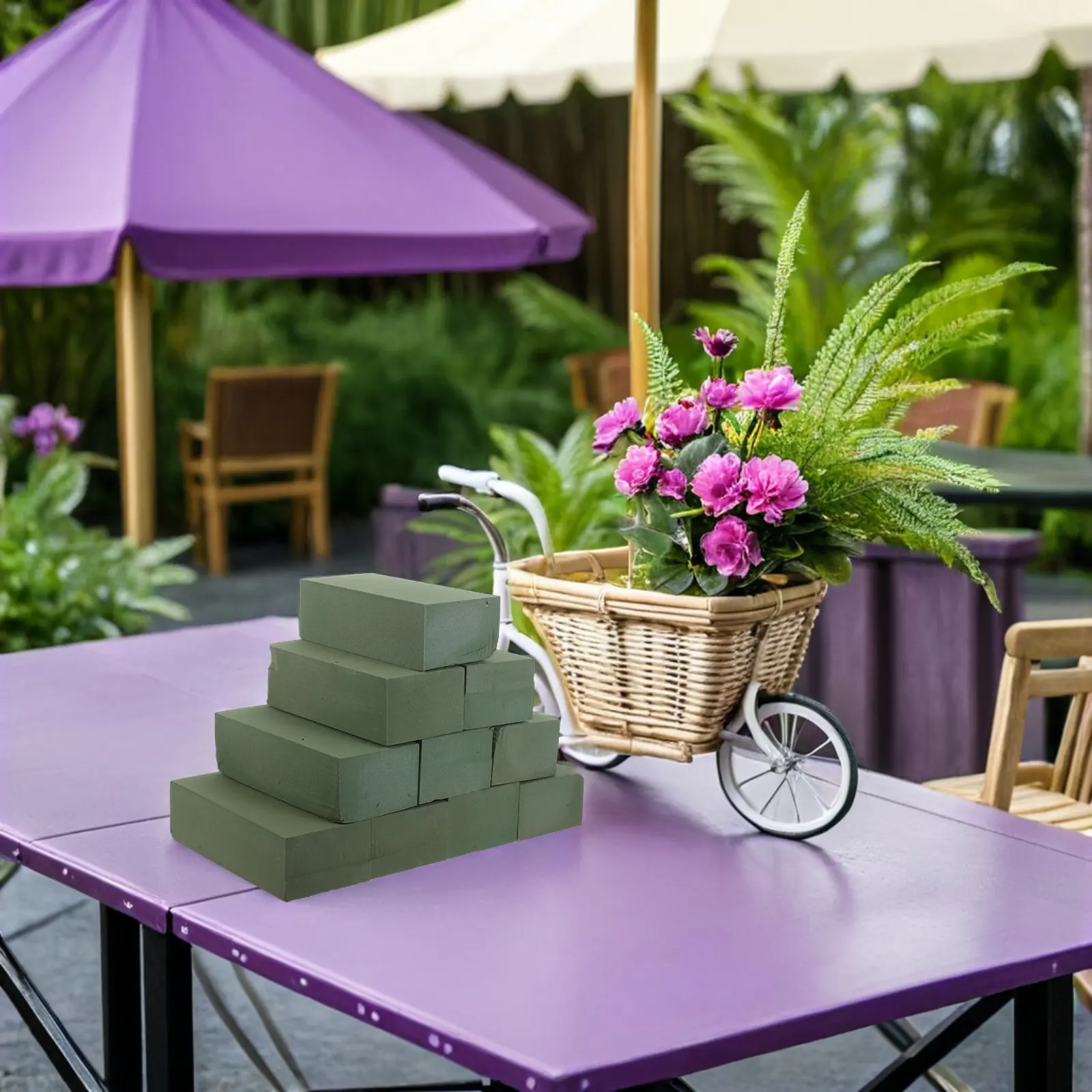 

10Pcs Green Floral Foam Rectangular Blocks 9x4 Inch Wet Dry Flower Arrangement Supply Wedding Bouquet Vase Decorations Craft
