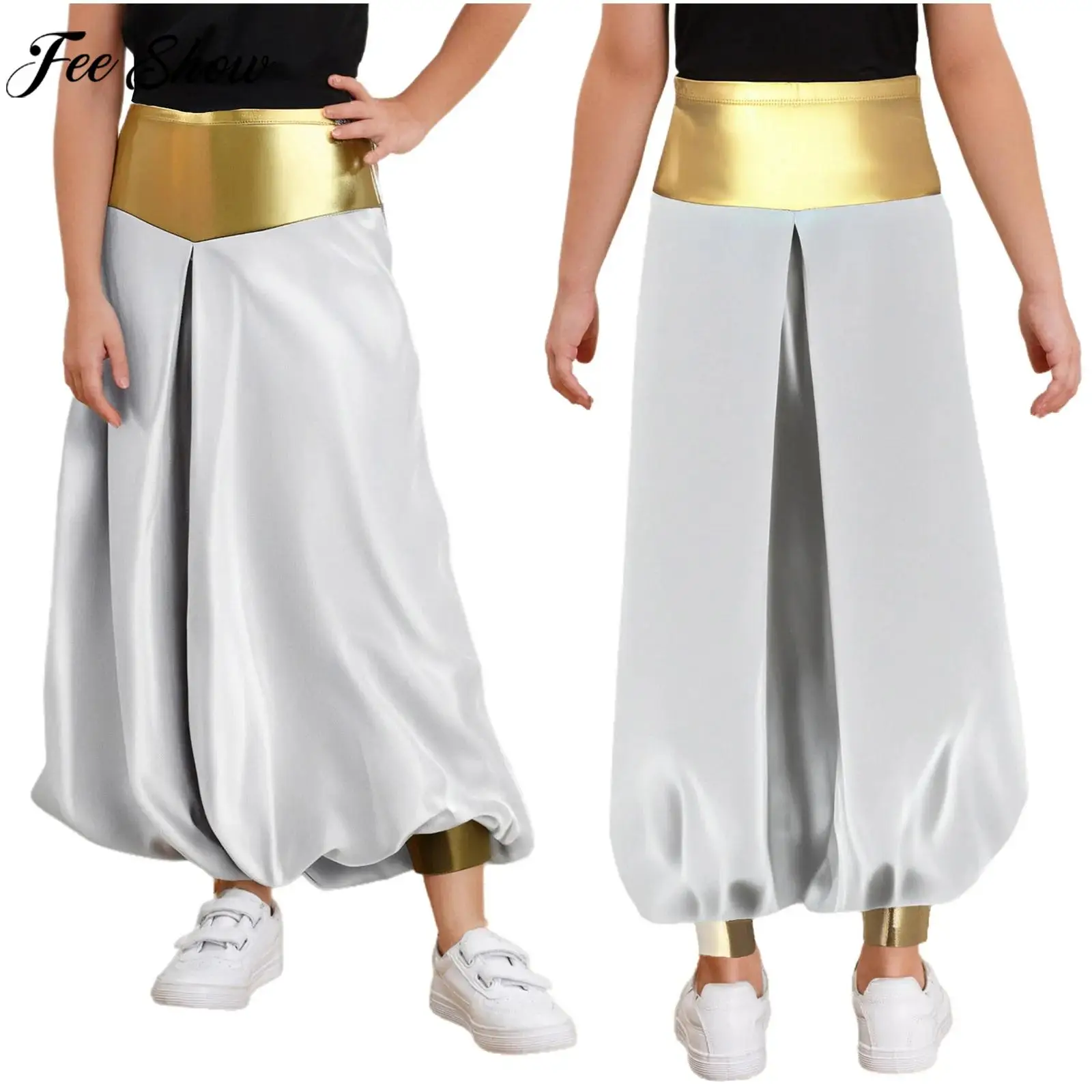 

Костюм арабского принца для мальчиков, карнавальный костюм эльфа с высокой талией, свободные шаровары, шаровары, арабские танцевальные брюки для Хэллоуина, карнавала