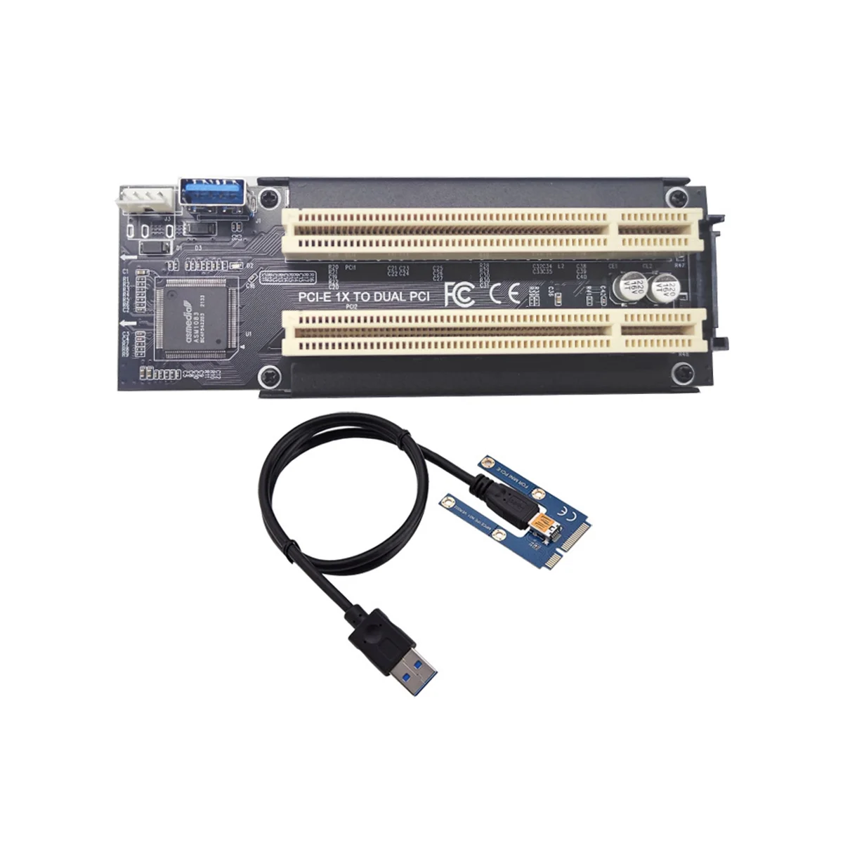 

Mini Pci-E к двойному Pci Express X1 в двойную фотографию высокоэффективный адаптер преобразователь для настольного ПК Asm1083 чип