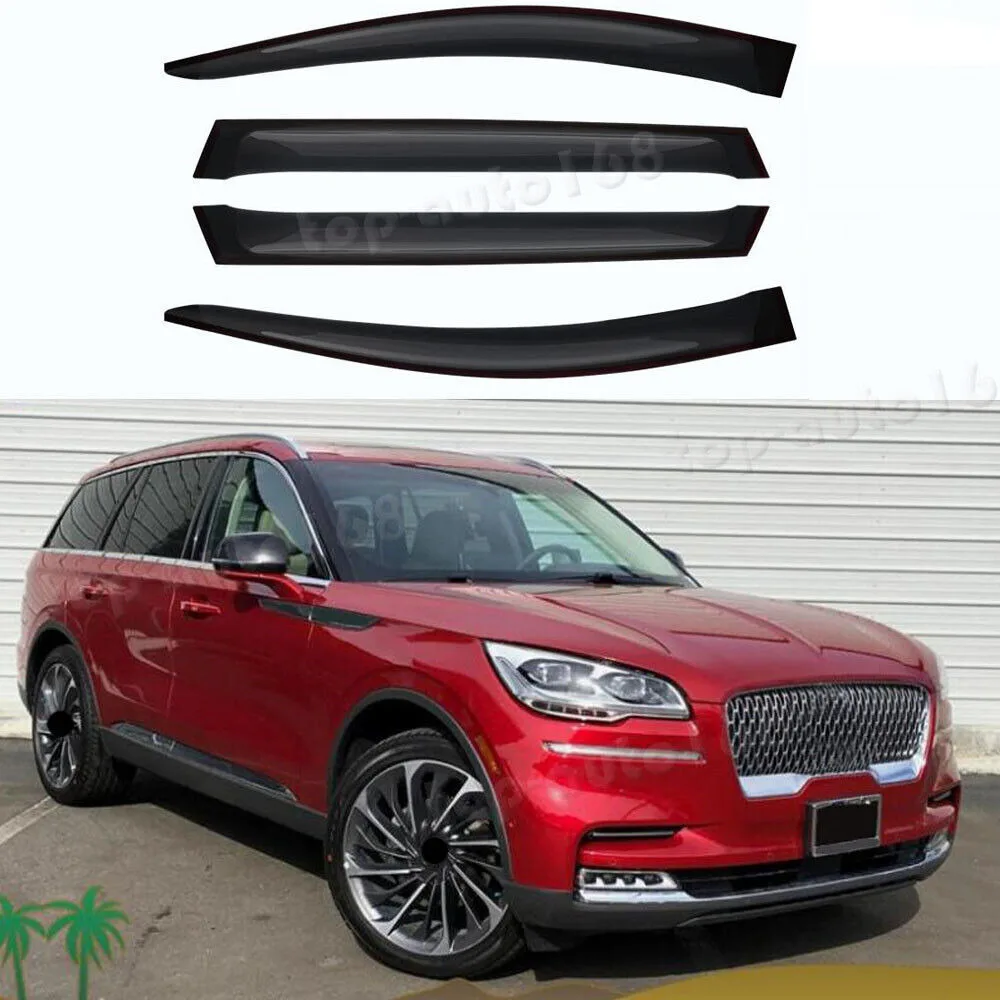 For Lincoln Aviator 2020-23 Smoke Black Window Visor Vent Shades Sun Rain Guard