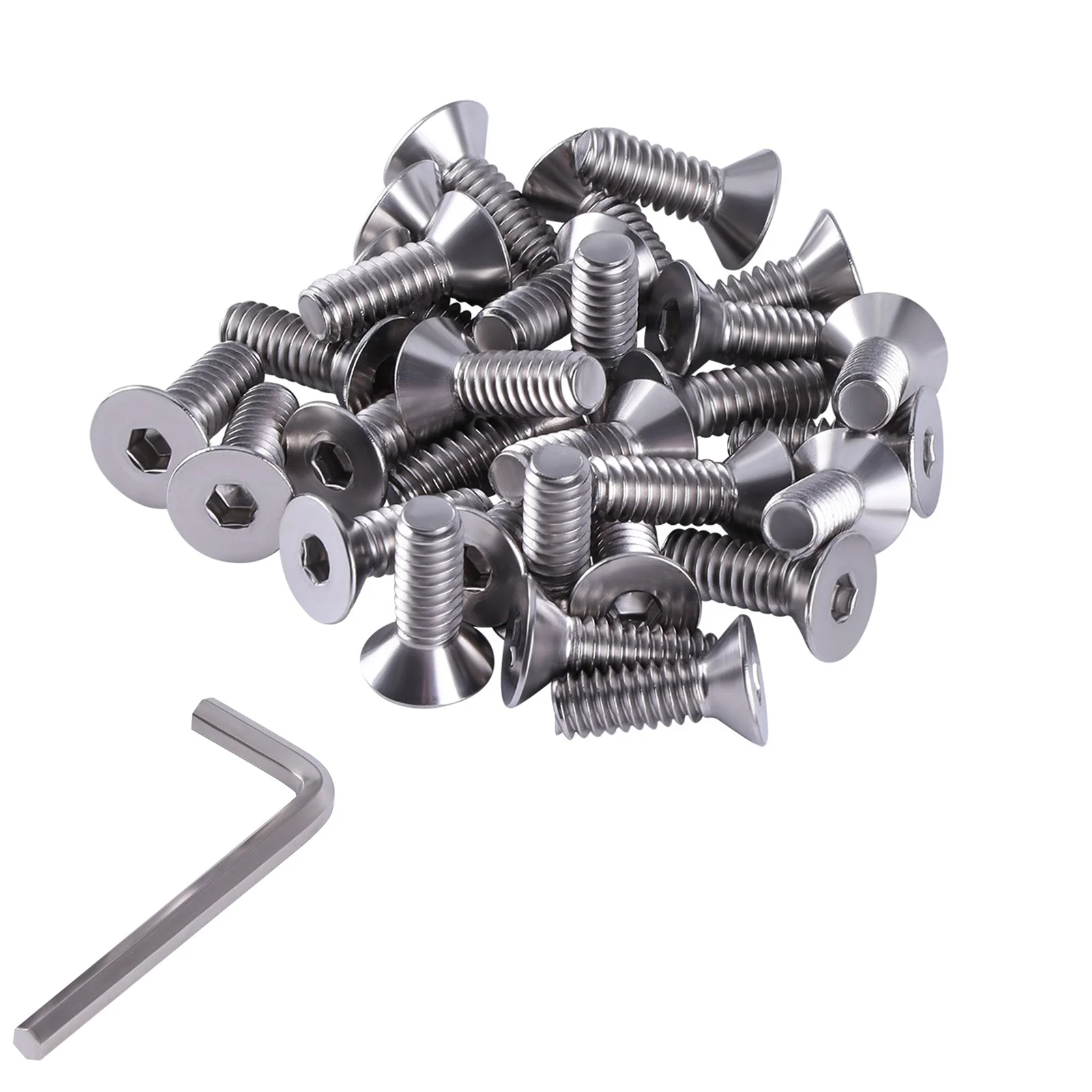 

Stainless Steel 304 Countersunk Head Hexagon Socket Screw, Flat Head Hexagon Socket Screw Bolt 30pcs #1/4-20 X 3/4“