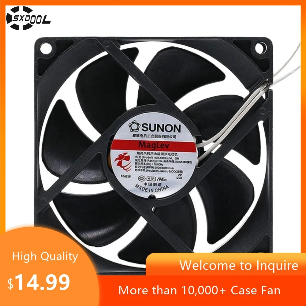 

For MA1092-HVL GN 92x92x25mm 115V AC Axial Fan - 3.6W 3000RPM for Cabinet Cooling