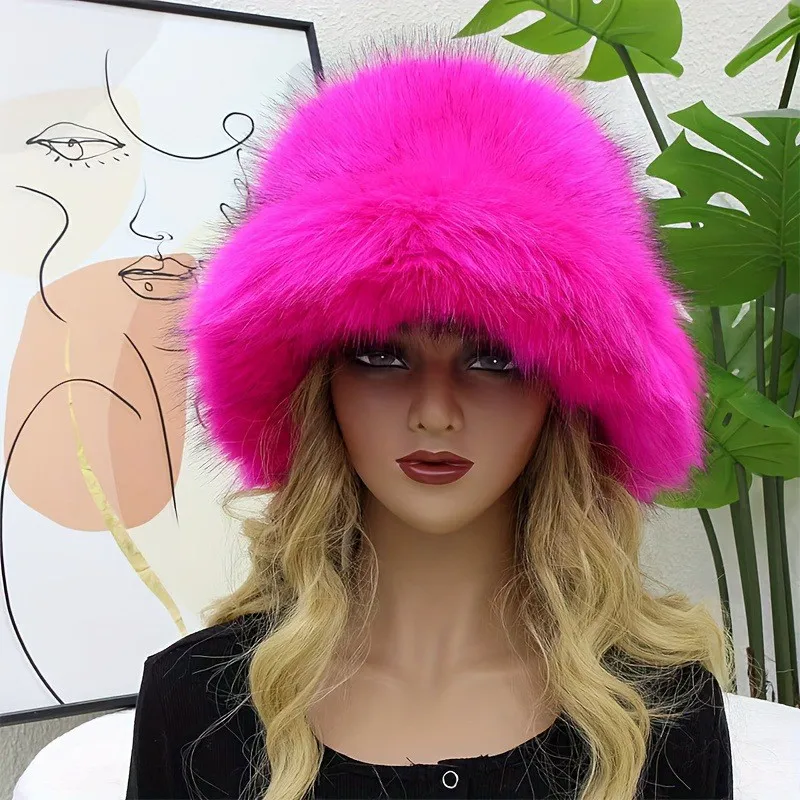

The plush fisherman's hat for women personalized ear-protecting warm fur that goes well with all kinds of outfits