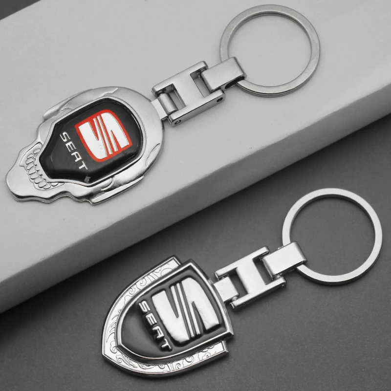 Car Leather 3D Metal Styling Keychain Badge Keyring Chain Rings Accessories For Seat Leon Ibiza Ateca Arona Alhambra Altea Arosa