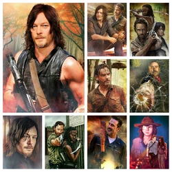 5d The Walking Dead Diamond Art Painting AB Drills Classic Horror Tv Series Daryl And Rick Photo Mosaic Cross Stitch Home Decor