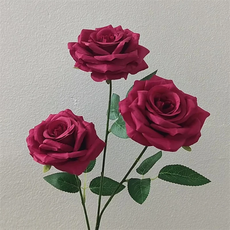 

Simulated 3-Head Diamond Rose Wall Waterfall Bar Background Party Birthday Wedding DIY Fake Flower Polychrome Bouquet Home Decor