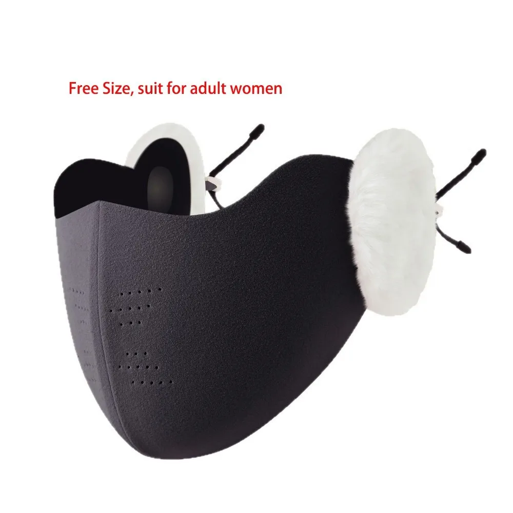 New With Earmuffs Warm Mask Washable Breathable Face Veil Dustproof Face Cover Women