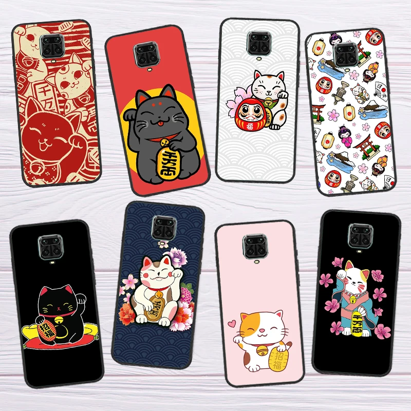 Lucky Cat Maneki Neko Japanese Funda For Xiaomi Redmi Note 12 Pro 12S 11 Pro 11S 8 9 10 Pro 10S 9S Redmi 12C 9C 10C Case