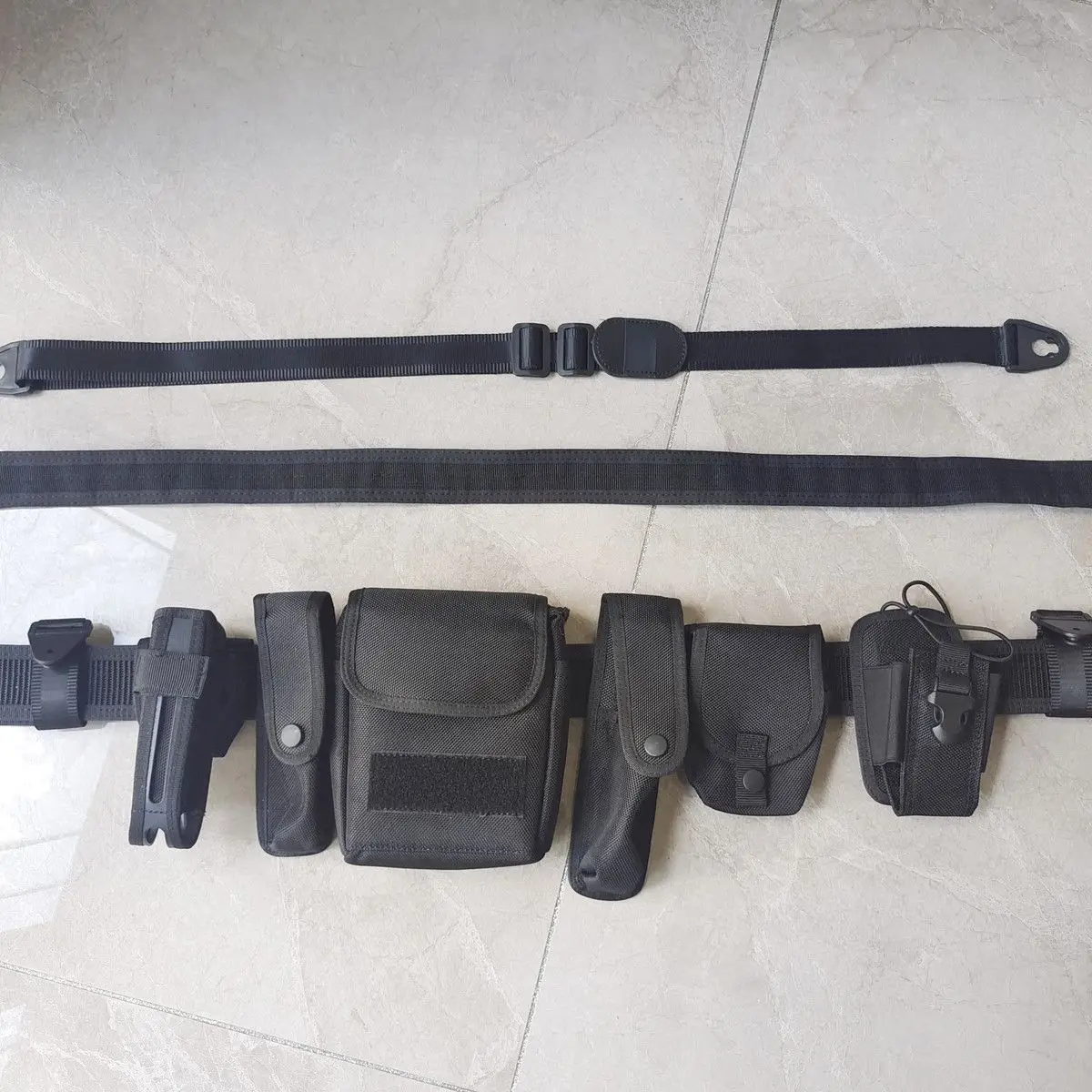 new-standard-eight-in-one-tactical-multifunctional-white-nylon-six-piece-set-patrol-traffic-command-waist-belt