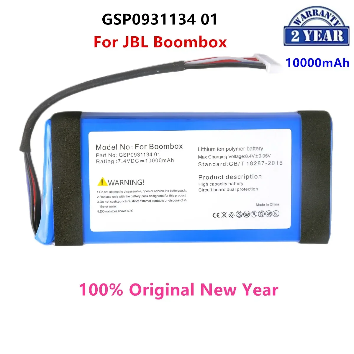 

Original GSP0931134 01 10000mAh For JBL Boombox 1 Boombox1 JEM3316 JEM3317 JEM3318 Speaker Replacement Battery .