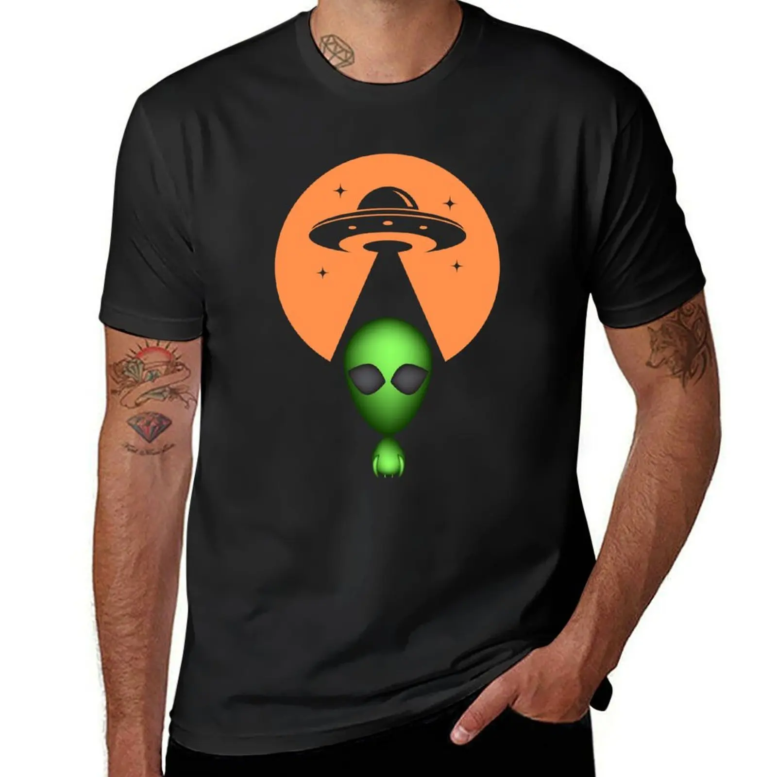 Encounter with a UFO T-Shirt tees summer top summer clothes boys animal print mens t shirts casual stylish