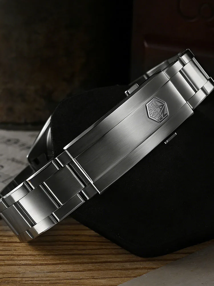 산 마틴 새로운 39mm 사막 질감 럭셔리 남성 비즈니스 드레스 GMT 시계 NH34 자동... - 4