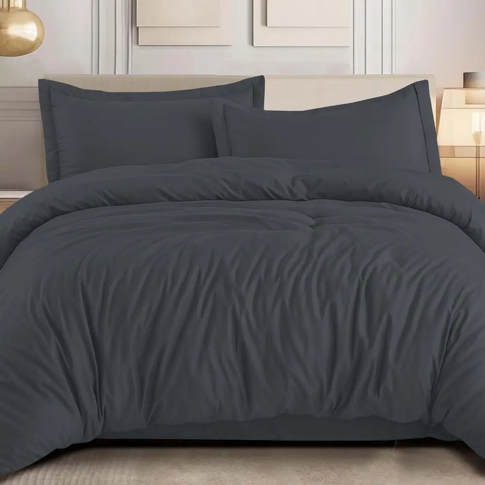 Twin Size Duvet Cover (68 x 90) Inches with 1 Pillow Shams - Wholesale Bulk Pack o 10 or Hotels, Gt Bedroom - Brushed Microiber