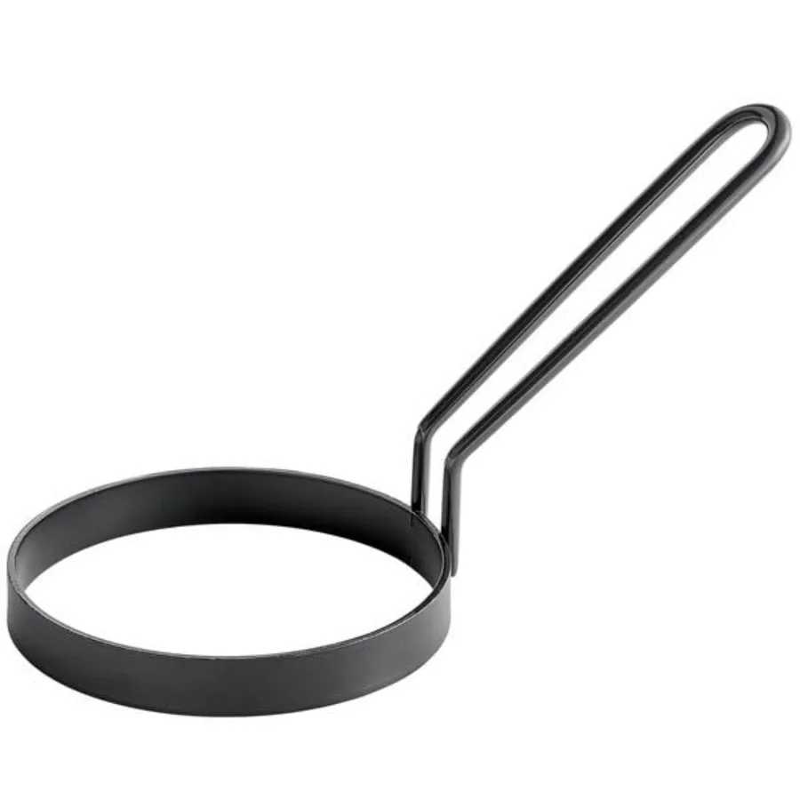 

5 Inch Non-Stick Egg Ring with Gray Coated Handle, Steel Construction, Round Shape for Pancakes, Eggs, Burgers, Dishwasher Safe