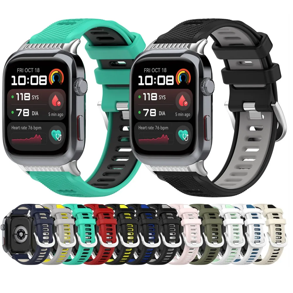 

Dual Colors Silicone Strap For Huawei Watch D2 Watchband Breathable Wristband Sport Replacement (No airbag warning)
