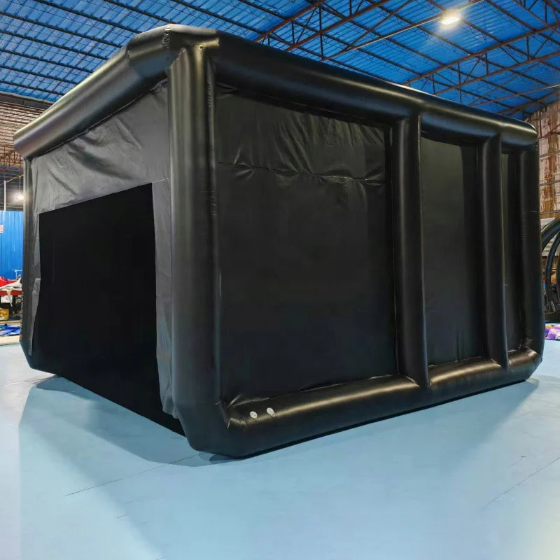 Black Indoor Outdoor Golf Training Cage Inflatable Golf Simulator Tent  Inflatable Tent With Simulator Projection
