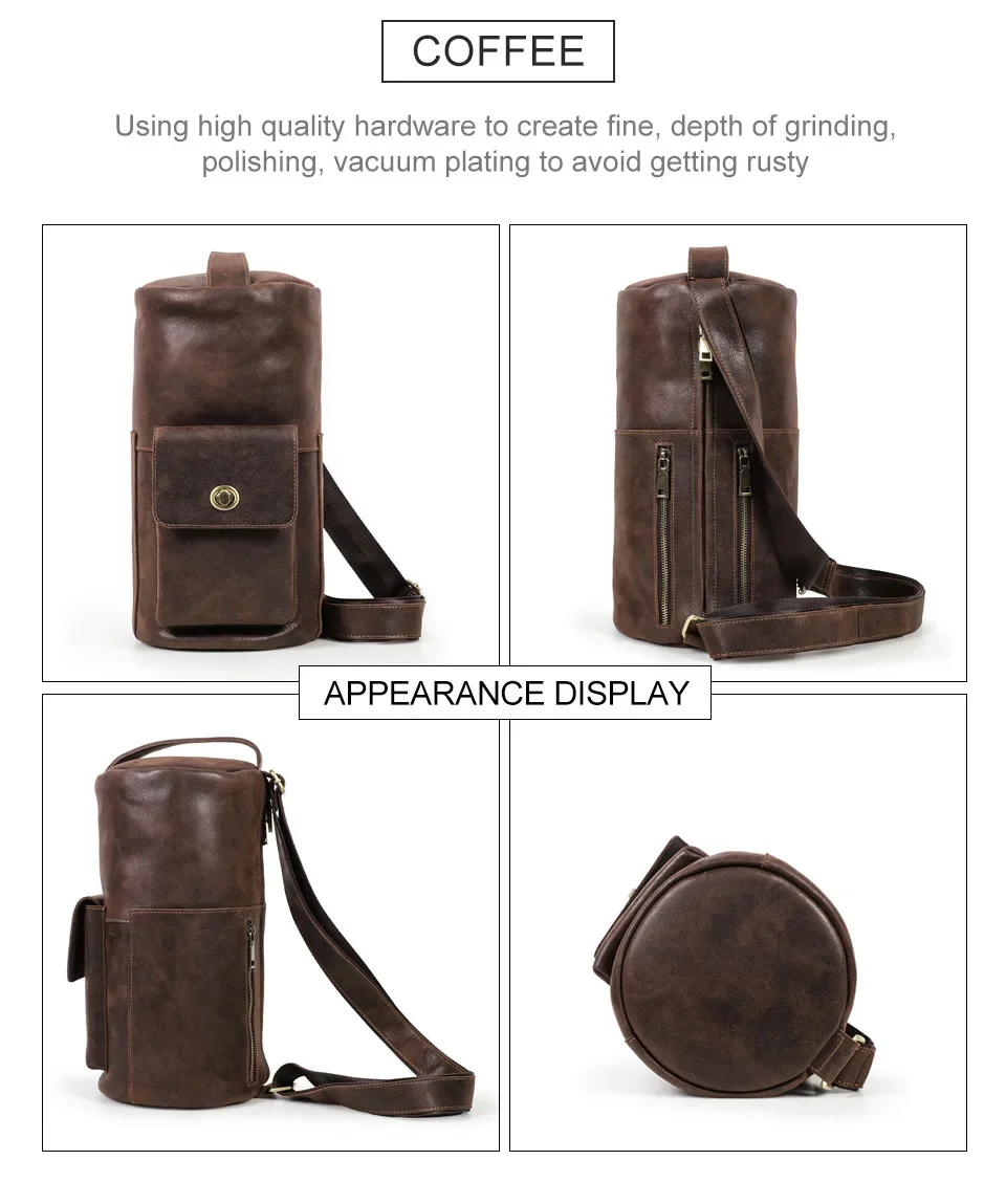 Hot Sell Heren Lederen Borsttas Cross Body Man Pack Outdoor Single Shoulder Pack Retro Fashion Luxe