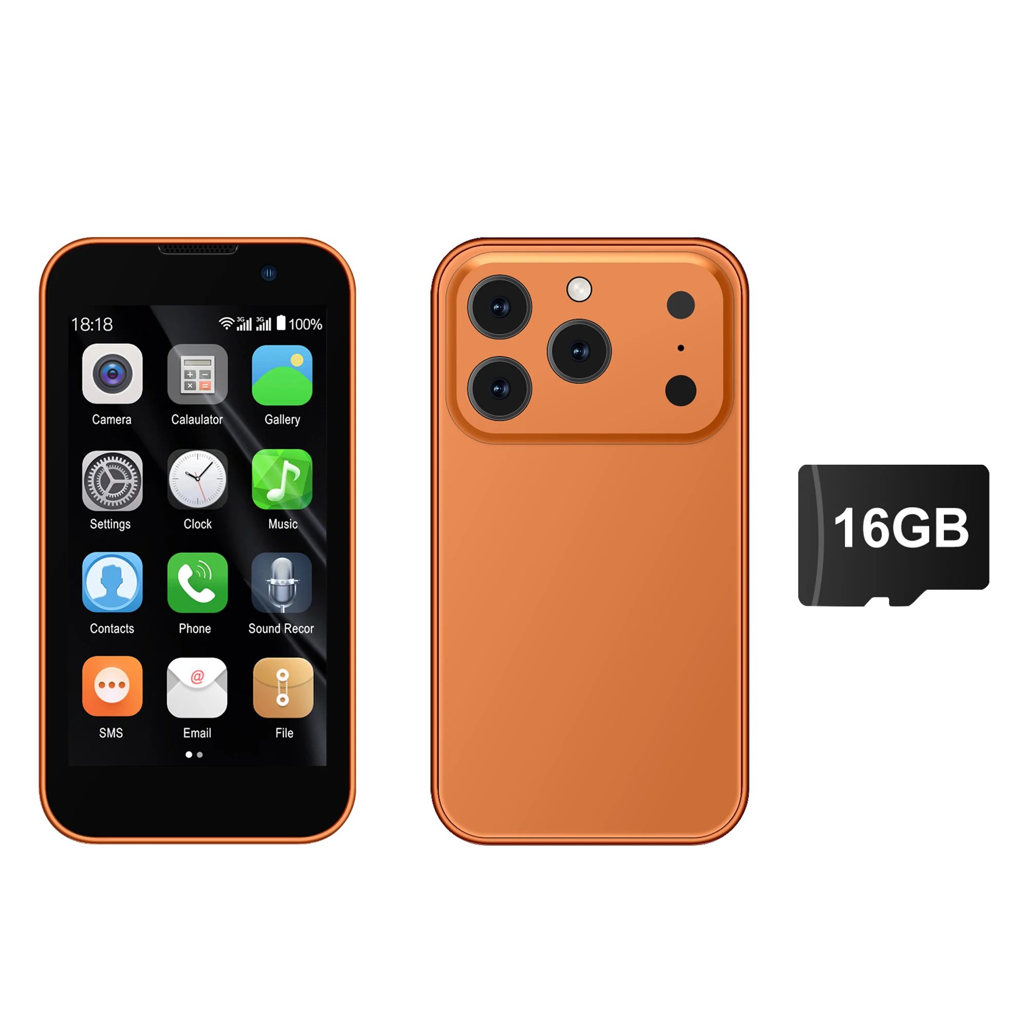SERVO 17SE MINI 3G Tiny Smartphone Android-systeem Play Store 2GB + 16GB WhatsAPP GPS WiFi Dual SIM-kaart 3.0 "Kleine slimme mobiele telefoon