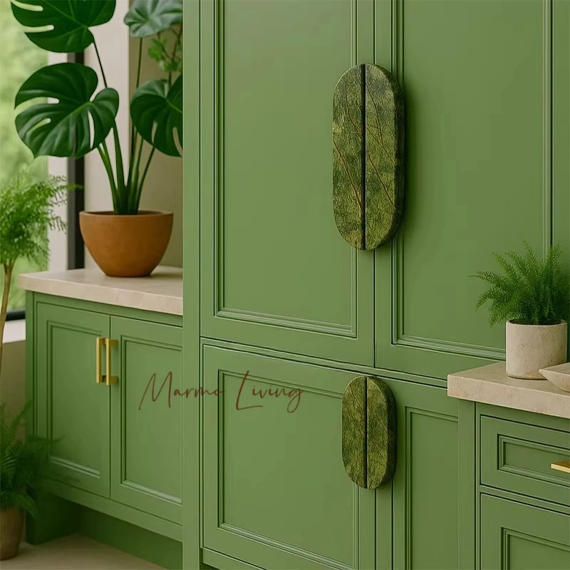 

Italian light luxury drawer wardrobe cabinet natural marble handle high-end villa home decoration doorknob