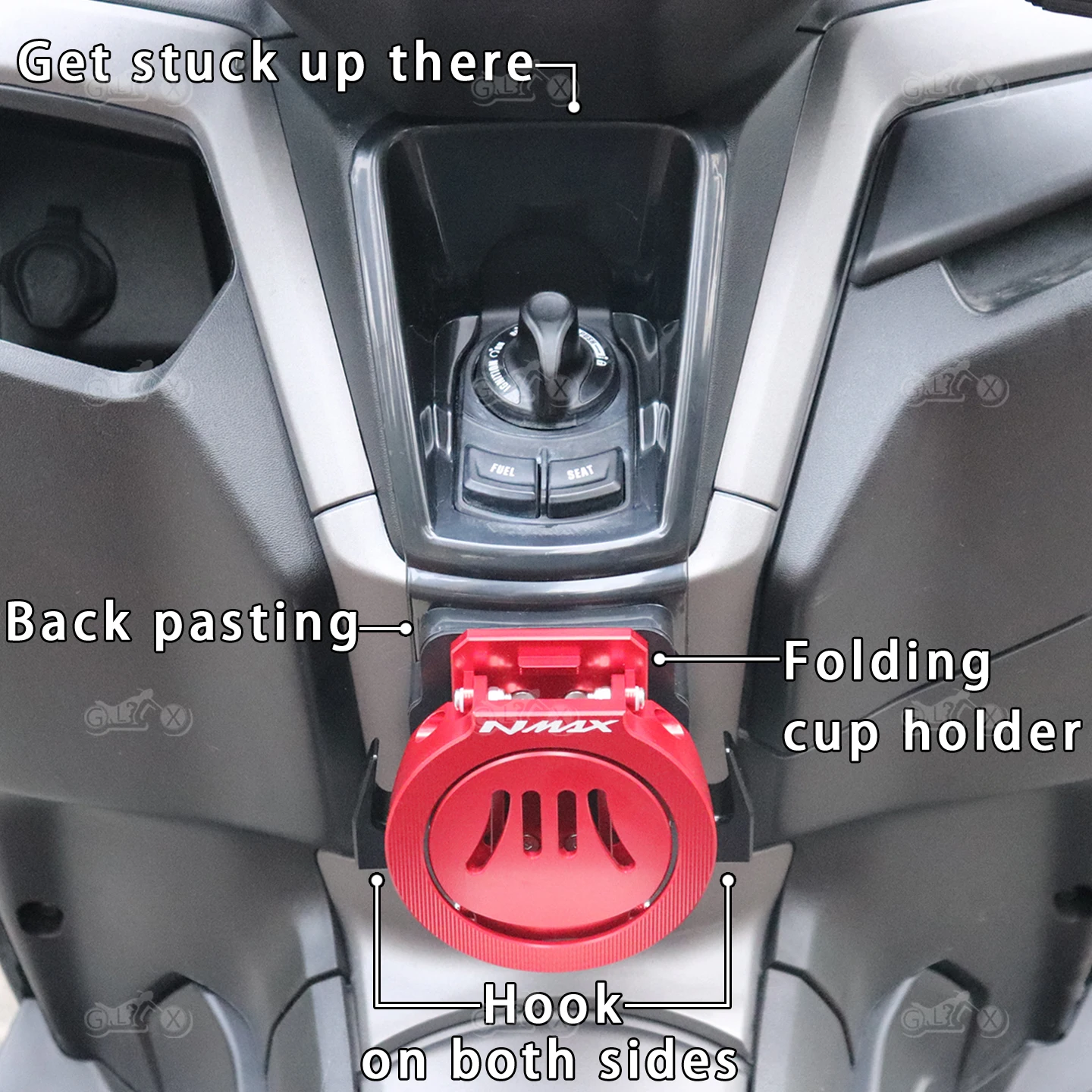 For YAMAHA NMAX155 2025 2026 N-MAX NMAX 155 Motorcycle Accessories Folding Cup Holder Beverage Water Drink Cup Holder With Hook