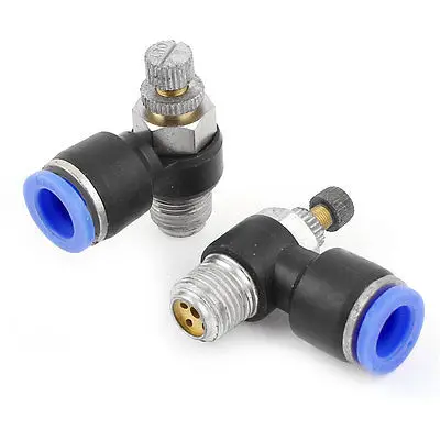 2pcs 1/4PT 1/8PT M5 Male Thread to 4mm Push in Tube Pneumatic Speed Controller Fitting SL4-M5 SL4-01 SL4-02