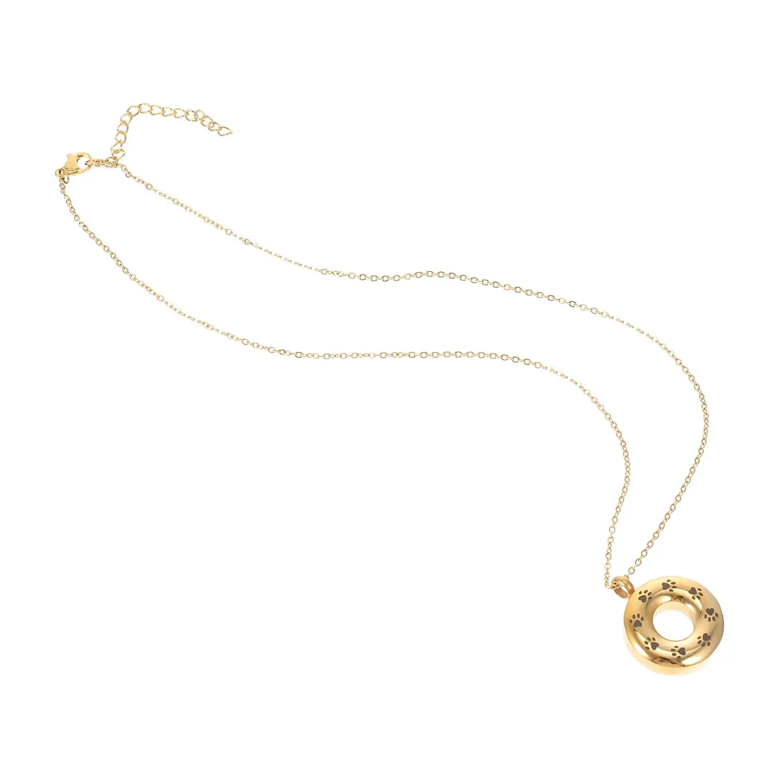 

Cremation Memorial Urn Necklace Golden Titanium Steel Pet Ashes Pendant Suitable Men Women Beautiful Keepsake Pattern