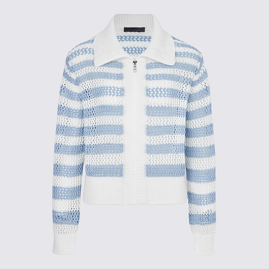 Women's Golf Jacket 2026 Summer New Original Korean Striped Mesh Breathable Collar Sun Protection Knitted Lightweight Polyester - view 5