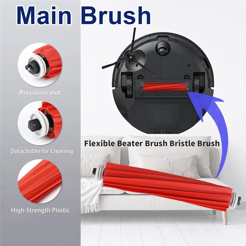 【Must-Haves】Kit de accesorios para Roborock Q7 Max+, piezas de repuesto para Robot aspirador, bolsas de fregona con filtro de Cepillo Lateral principal