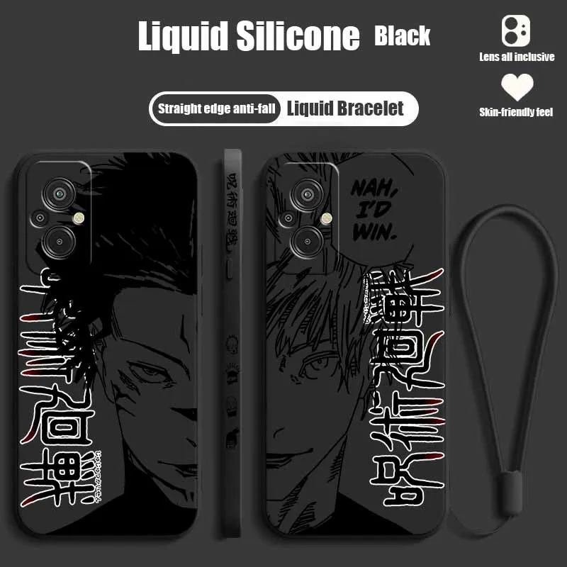 Jujutsu Kaisen Gojo Satoru Sukuna Hülle für Xiaomi Redmi Note 15 14 13 12S 12 11 10 Liquid Left Rope Funda Silikon Handyhülle