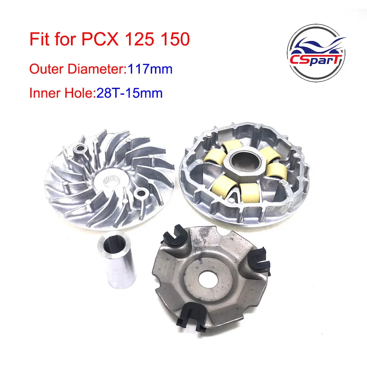 Variator Kit for Honda PCX125 WW125 PCX 125 PCX150 WW150 PCX 150 Front Primary Variator Clutch Movable /Face Drive Complete