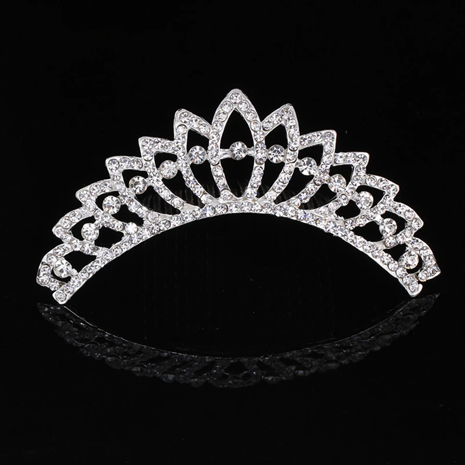 Princesa meninas casamento nupcial cristal coroa prata diadema véu tiaras acessórios do cabelo do casamento liga headpieces cabeça jóias