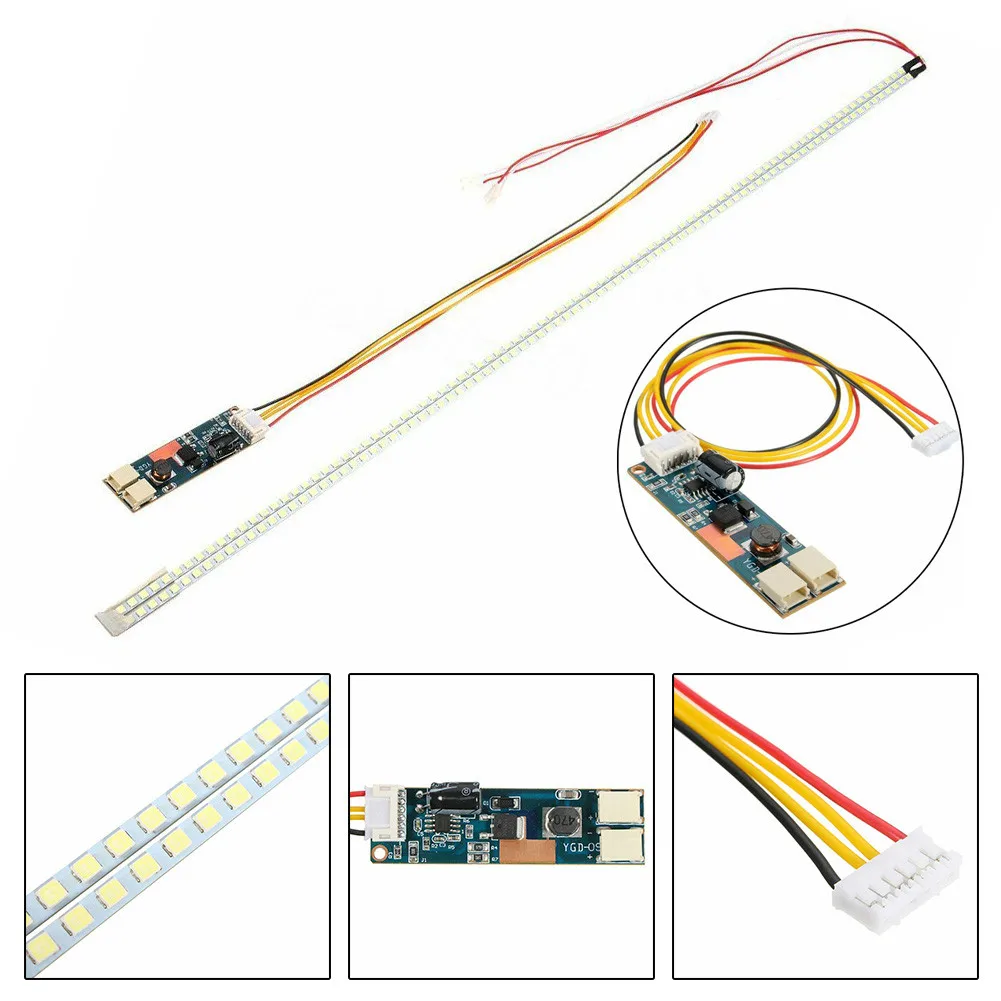 96-LED LED Backlight Strip Kit Blue And White CCFL Cable DC 10-30V Drive Board High Brightness Lamp Beads Metal