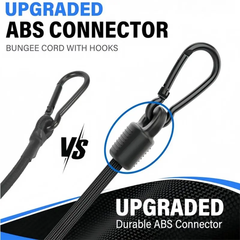 USER FRIENDLY-Luggage Packing Ropes Elastic Bungee Cord Tie Strap With Carabiner Hooks For Cycling Camping