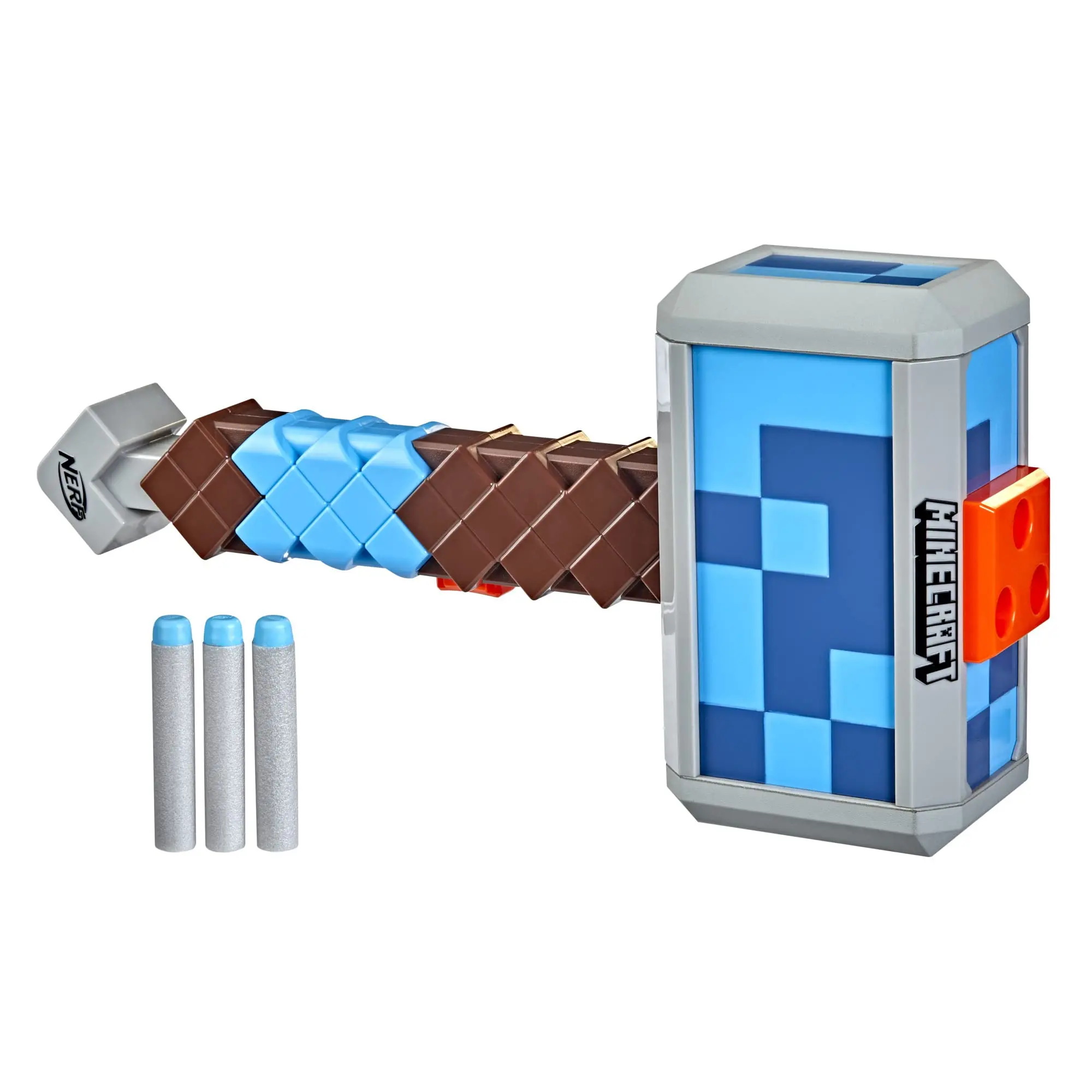 Hasbro Nerf Minecraft Stormlander Dart-Blasting Hammer, Fires 8 Дартс с выдвижной грунтовкой (массовая без коробки) F4416