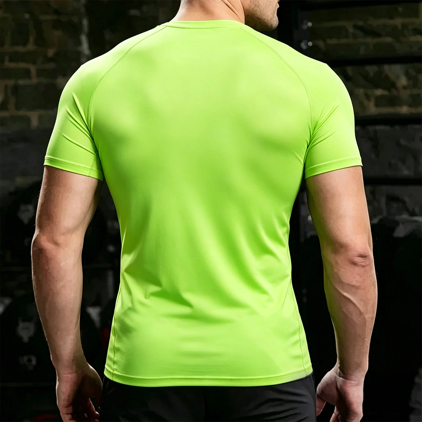 Multiple Packs Men's Quick Dry GYM Creative Prints T-Shirt Neon Green Short Sleeve Muscle Fit Workout Athletic Tee 2pcs / 3pcs