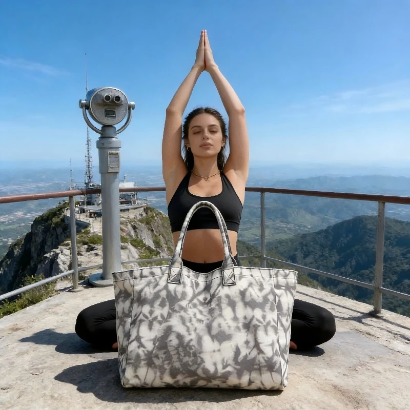 Trend Fitness Bag Shoulder Bag Fashion Yoga Shoulder Canvas Bag Women's Large Capacity Tote Bag Shopping Bag Sports and Leisure