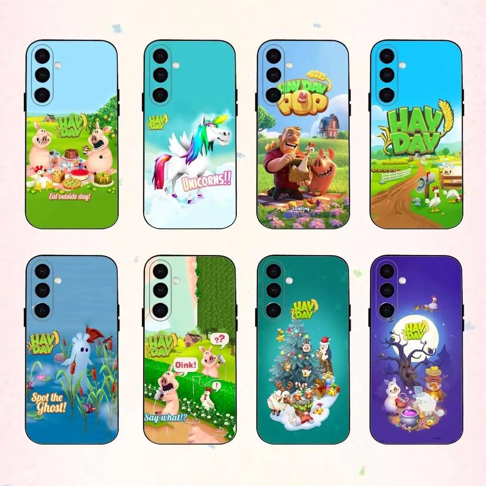 

H-Hay Day Farm Themed phone Case For Samsung Galaxy A73,A72,A71,A70,A53,A52,A51,Others Soft Black Shell