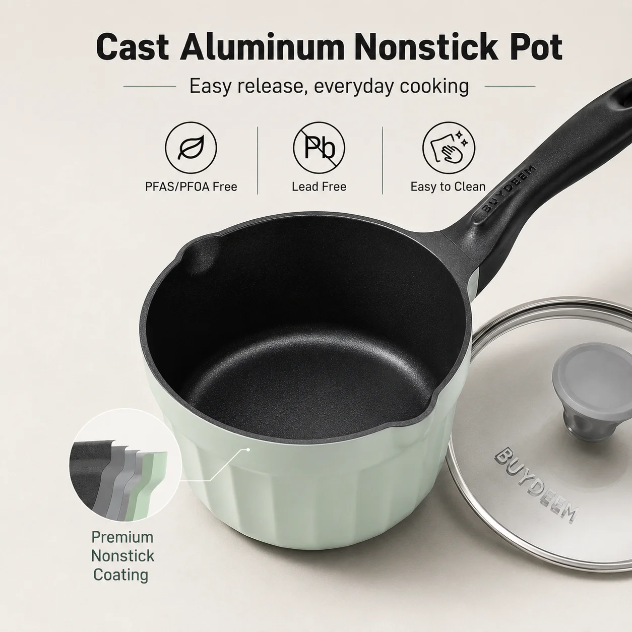 BUYDEEM CP141 2QT Nonstick Sau - Pour Pot Aluminum review and price