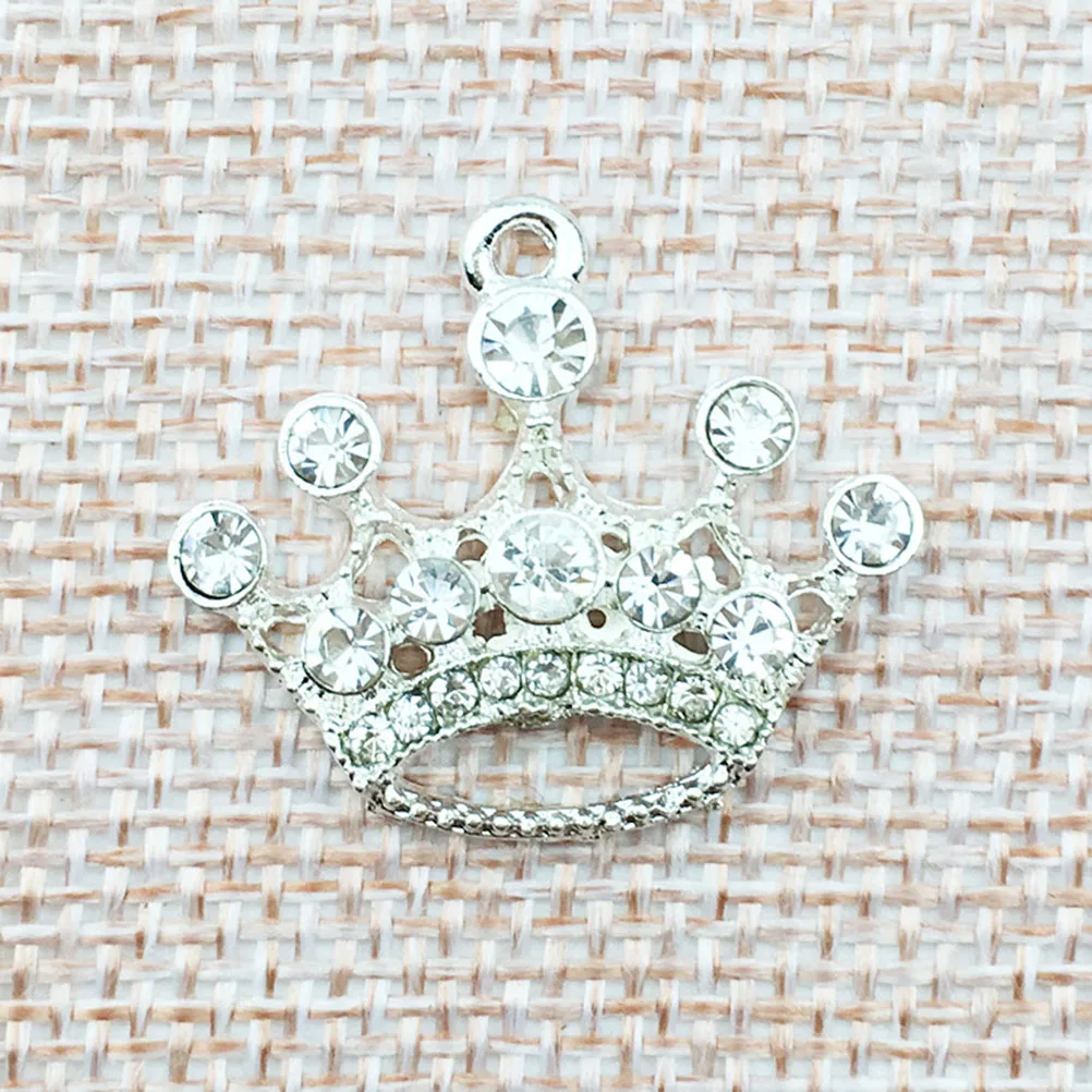 

10 pcs Crown Alloy Jewelry Making Accessories Ornament Making Accessories for Necklace Bracelet Earring DIY Craft Silver Small